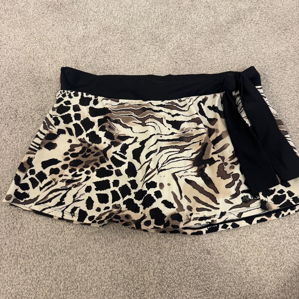 Hapari Animal Print Swim Skirt Size S